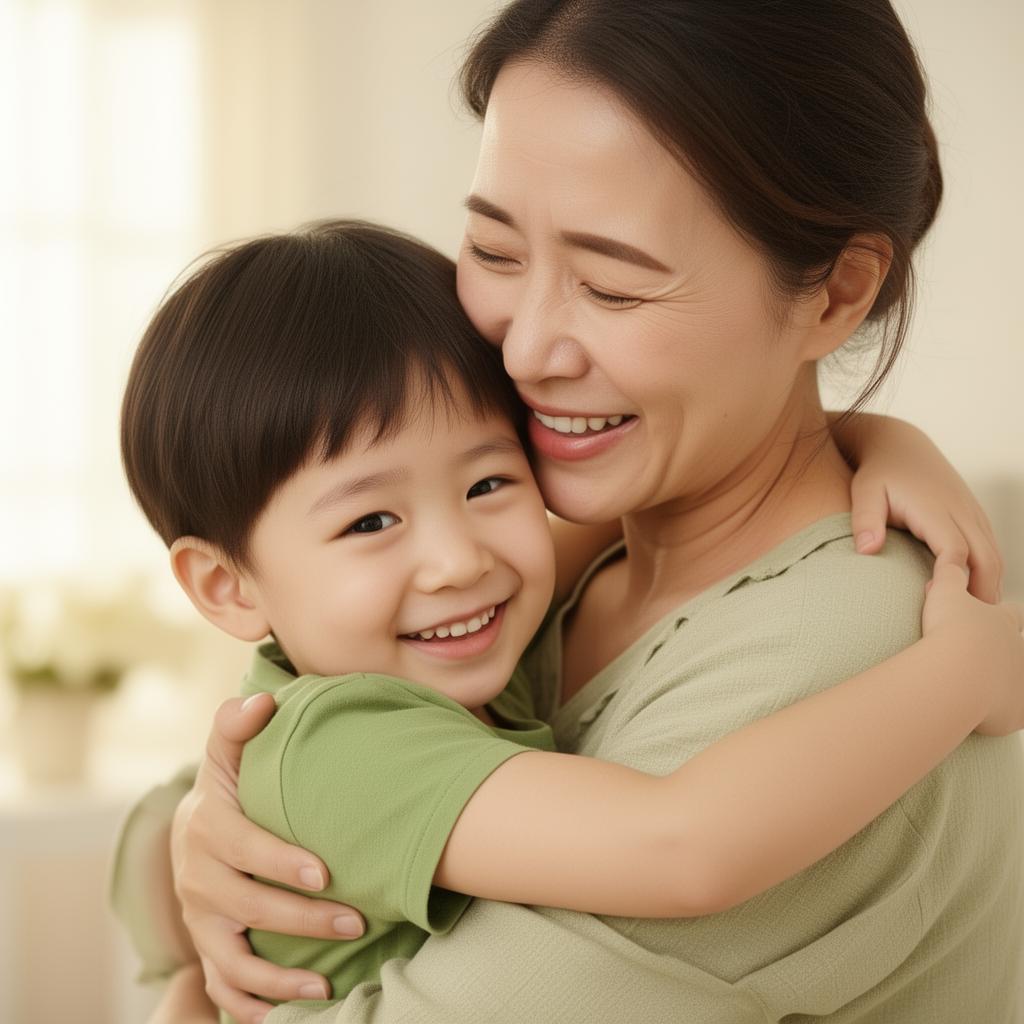 Happy parent and child after a successful lice treatment